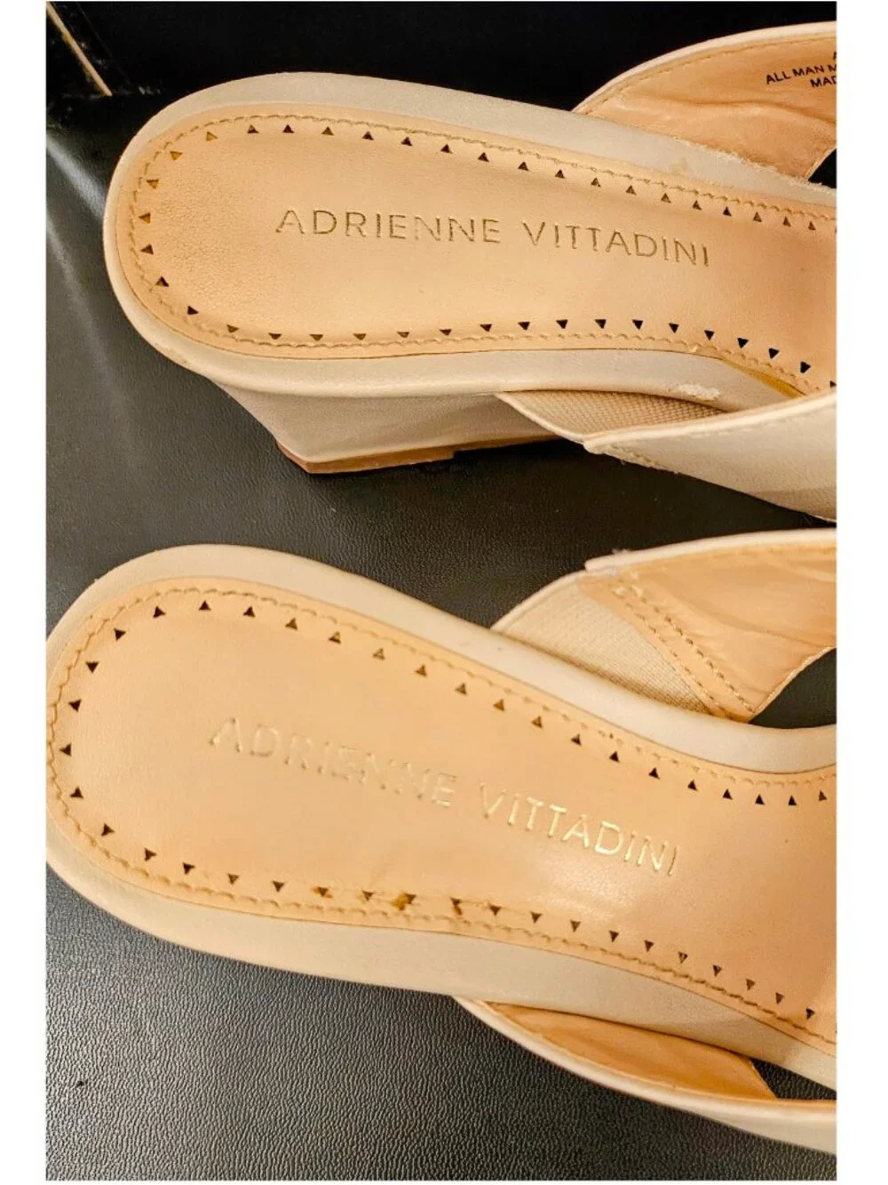 Adrienne Vittadinia Aiden Wedge Sandals in Light Tan